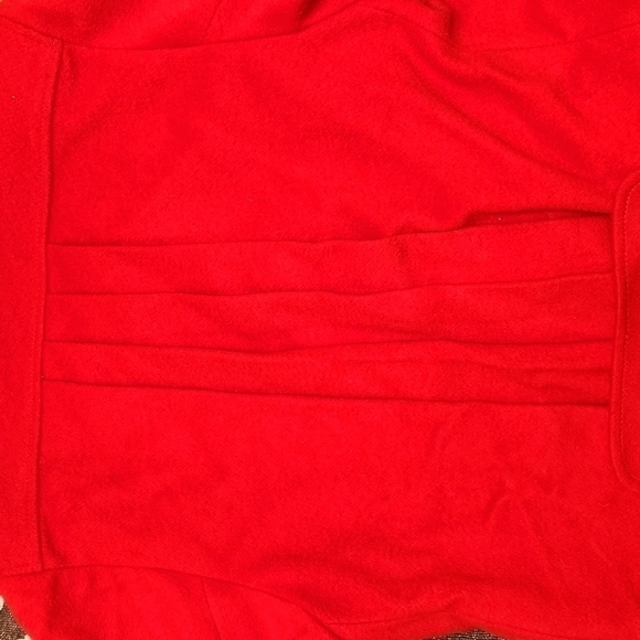 80s Oversized Pleated Red Wool Coat - Picture 5 of 15
